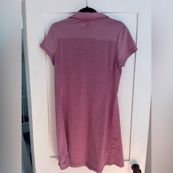 PrAna Collar Polo Shirt Dress Pink and white stripe Medium - Picture 2 of 6